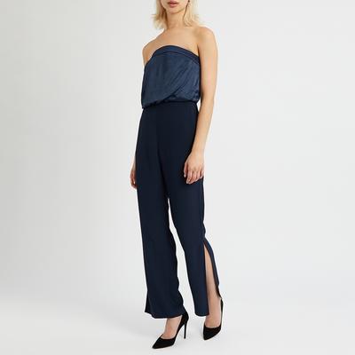 Navy Janine Bandeau Wide Leg Jumpsuit