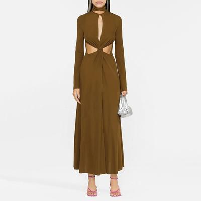 Mocha Twist Detail Maxi Dress