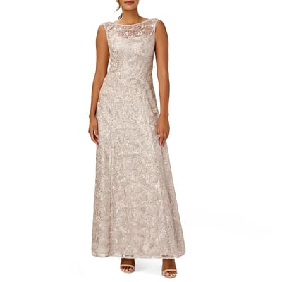 Ivory Sequin Embroidered Gown