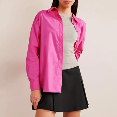 Pink Oversized Cotton Shirt
