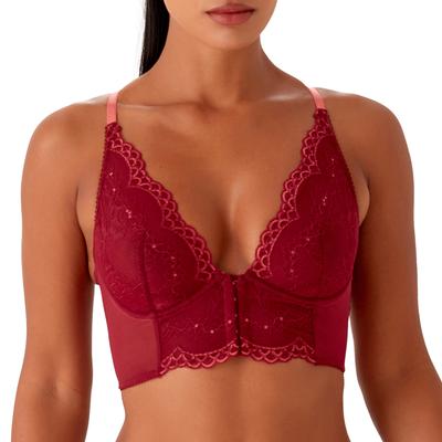 Red Superboost Lace Deep V Bralet