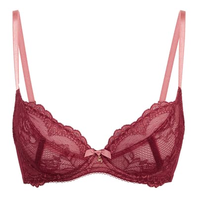 Red Superboost Lace Non Padded Plunge Bra