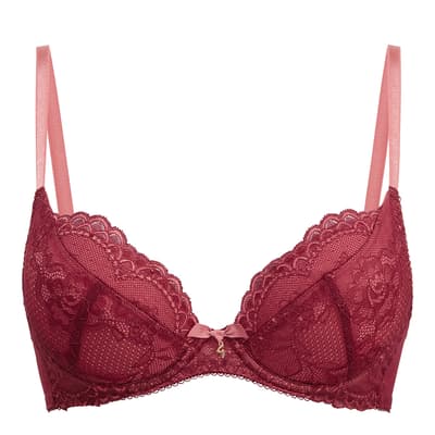 Red Superboost Lace Padded Plunge Bra