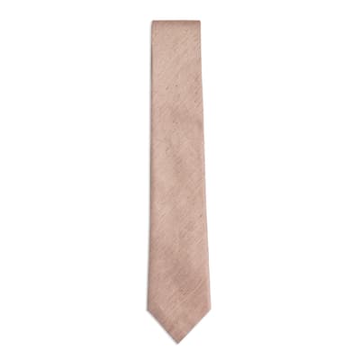 Light Brown Jamzez Linen Silk Texture Tie