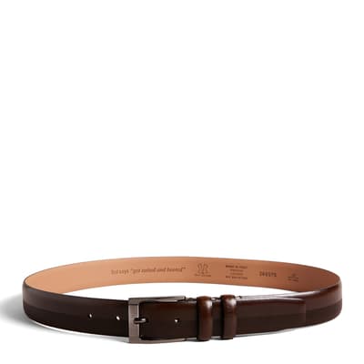 Brown Choc Harvii Etched Leather Belt