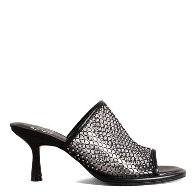 Black Celya Crystal Mesh Mules