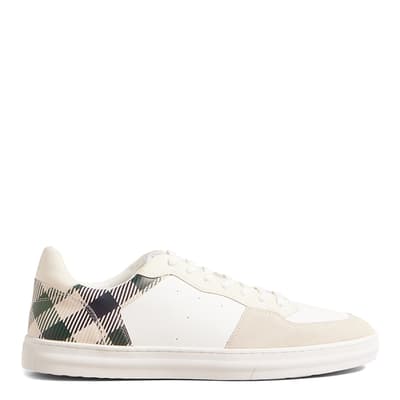 White Barker Leather and Suede Sneaker