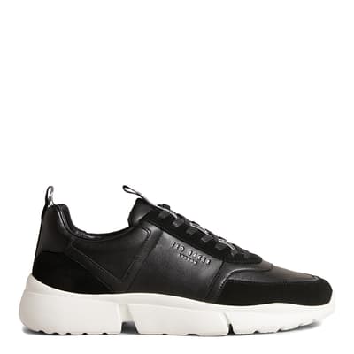 Black Cecylew Webing Smooth Leather Suede Trainers