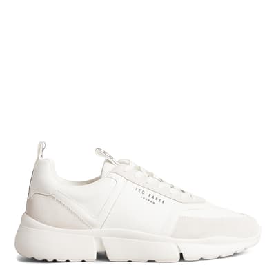 White Cecylem Webbing Leather and Suede Sneaker