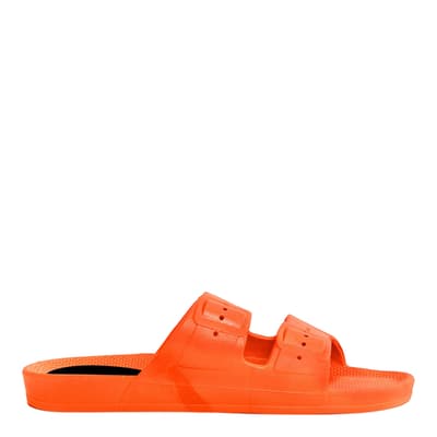 Orange Double Buckle Flat Sandal