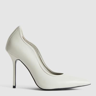 White Bramley Leather Heels