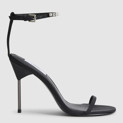 Black Carey Strappy Embellished Heels