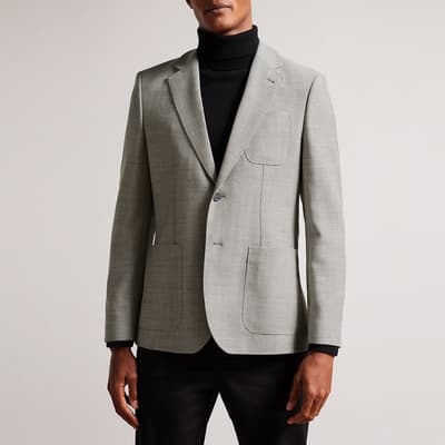 Grey Lucca Slim Fit Wool Jacket