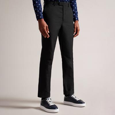 Black Cleeve Slim Fit Linen Blend Trousers