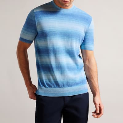 Blue Notte Ombre Cotton Blend T-Shirt