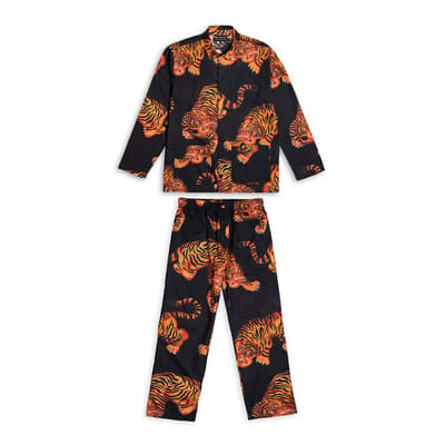Black Rayas Mens Pocket Pyjama Set