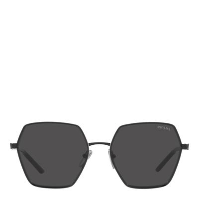 Women's Black/Grey Prada Sunglasses 58mm
