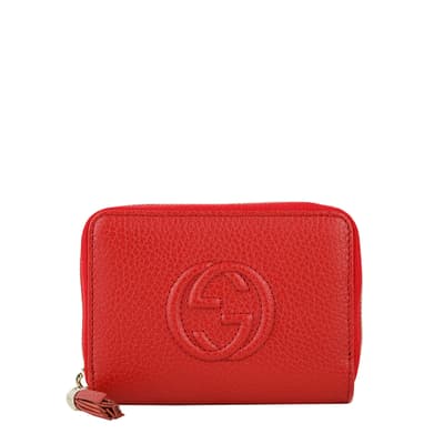 Red Gucci GG Leather Wallet