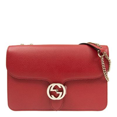 Red Gucci GG Interlocking Leather Crossbody