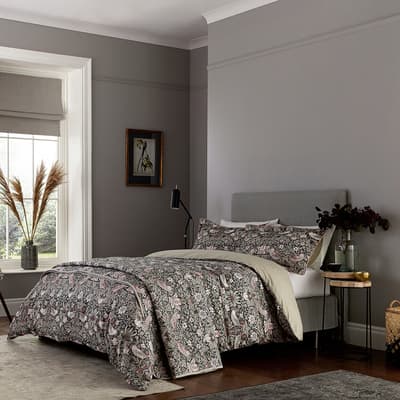 Strawberry Thief Single Duvet Cover, Charcoal