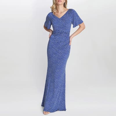 Blue Kasia Jersey Maxi Dress