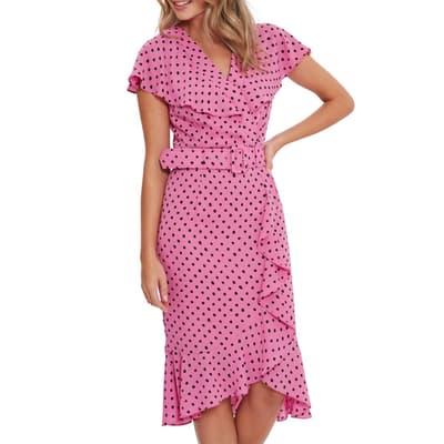 Pink Fina Georgette Wrap Dress