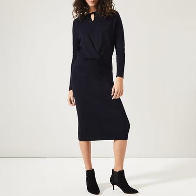 Navy Annis Twist Knit Dress