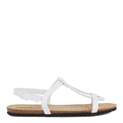 White Leather Brionia Low Sandal