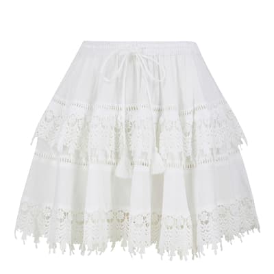 White Rolo Skirt