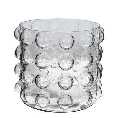 Small Bobble Candle Holder, Clear Glass