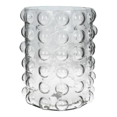 Medium Bobble Candle Holder, Clear Glass