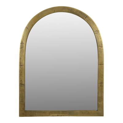 Arched Window Small Mirror in Brass Finish