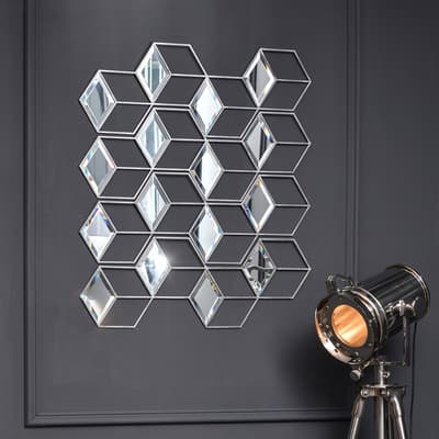 Honeycomb Mirror Set, Brushed Grey