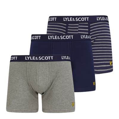 Navy Ethan 3 Pack Boxer Shorts