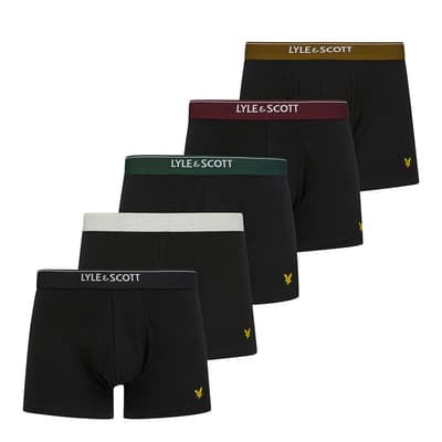 Black Jackson 5 Pack Boxer Shorts