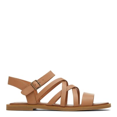 Beige Sephina Strappy Flat Sandals