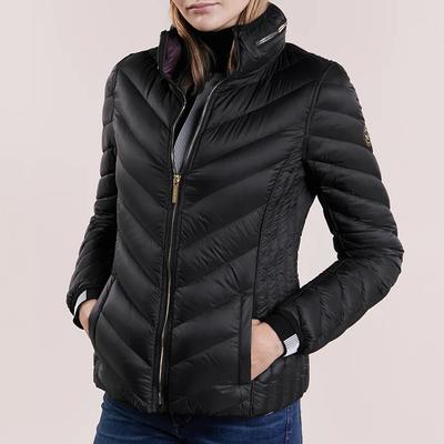 Black Short Packable Down Coat