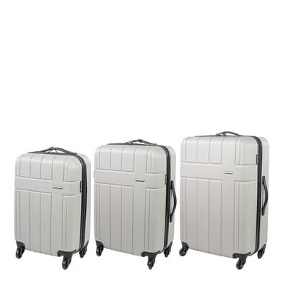Grey 3 Piece Hardshell Luggage Set