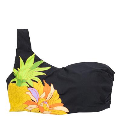 Black  Summer Salt One Shoulder Bikini Top