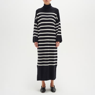 Black Stripe Slena Cotton Dress