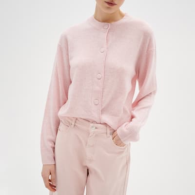 Pale Pink Knit Cashmere Blend Cardigan