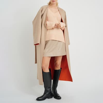 Beige/Orange Nolah Wool Blend Coat