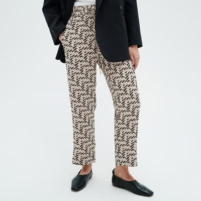 Beige Qailey Pattern Trousers