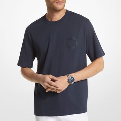 Navy Icon Logo Cotton T-Shirt