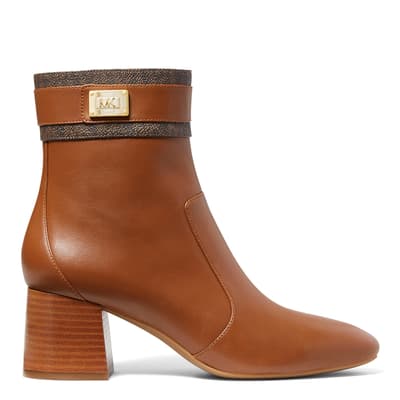 Brown Padma Strap Heeled Ankle Boots