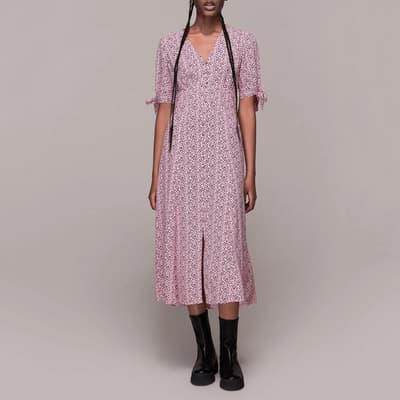 Pink Animal Print Neave Midi Dress