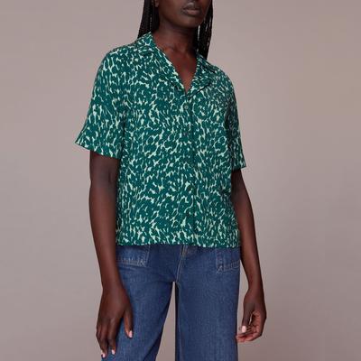 Green Alena Animal Print Shirt