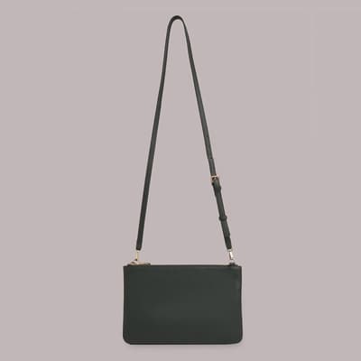 Green Coleta Double Pouch Leather Bag