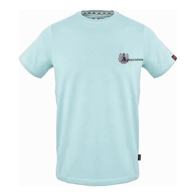 Sky Blue Small Branded Cotton T-Shirt