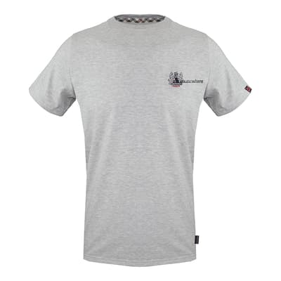 Grey Small Branded Cotton T-Shirt
